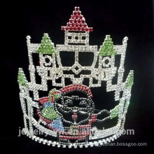 Fashion crystal castle and Santa Claus christmas pageant crowns